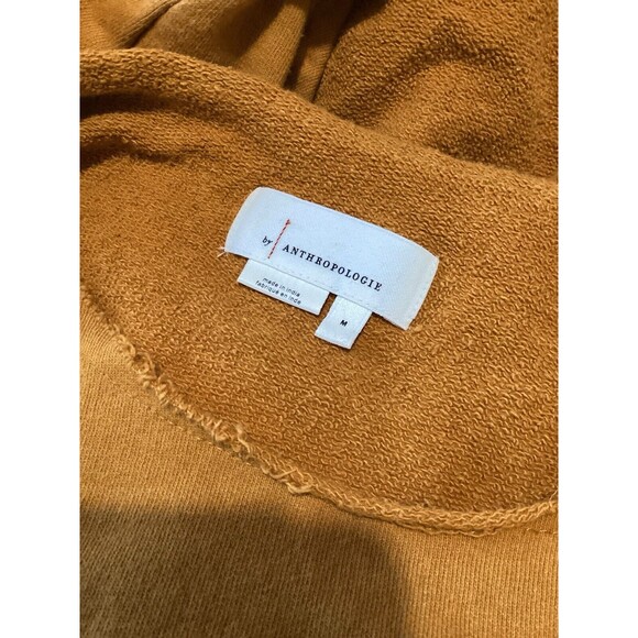Anthropologie Mustard Yellow Tie Back Sweatshirt Short Sleeve M - Picture 5 of 6